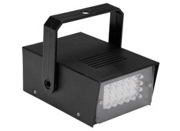 LED mini stroboskop - 24 x hvide LEDs, batteridrevet