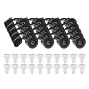 20 stk. sort Inno88 indbygningspotter med 6W RA97 GU10 pærer og IP44 godkendelse til isolering, 230V input