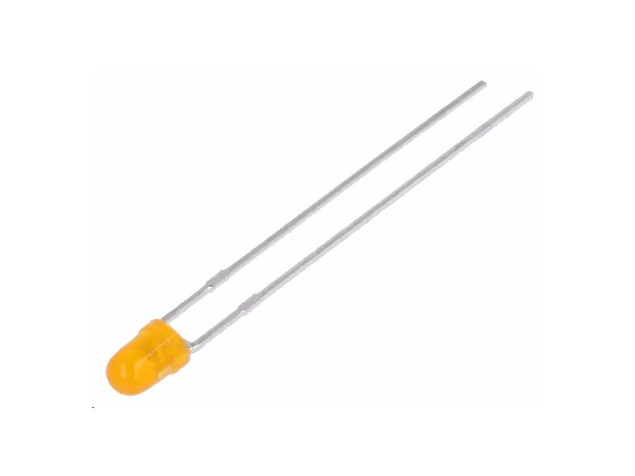 3mm HB LED - Rund, ORANGE, diffus (1100mcd 50°)