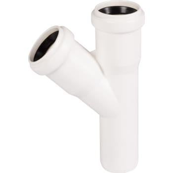 32 x 32 mm x 45° Grenrør afløb hvid PP