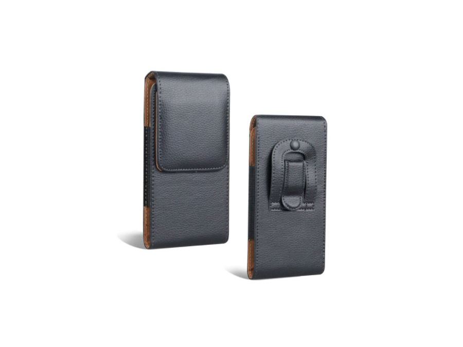 Bæltetaske til smartphone - PU læder, Sort (maks. 5,8")