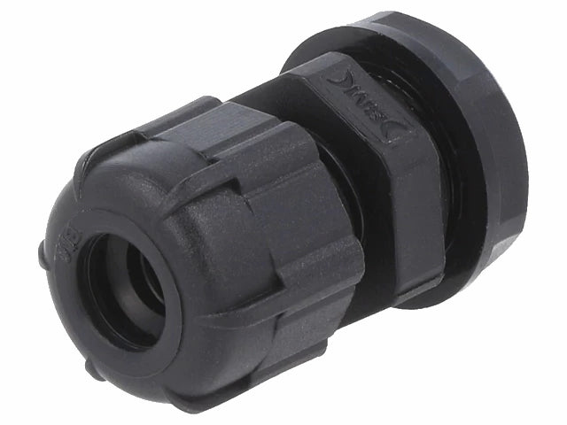Kabelgennemføring - M12, IP68, Sort (3-6,5mm)