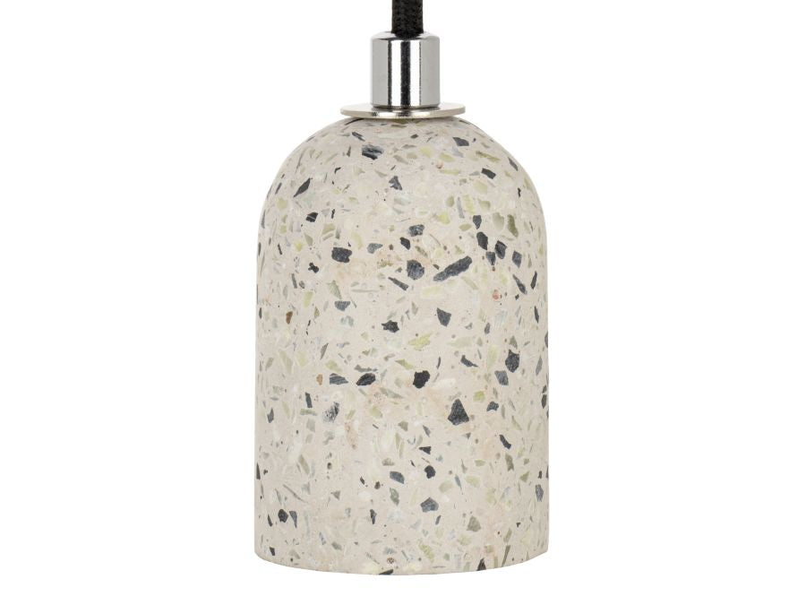 Stofledning m. E27 fatning - Terrazzo, Lysegrå (1,5m)
