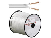 Højttalerledning - 2x0,75mm² OFC, Hvid (metervare)