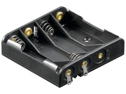 Batteriholder til 4xAAA bat. (m. loddeflige)