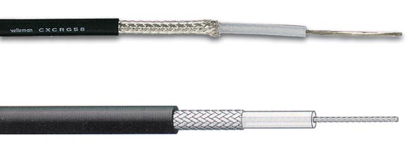 COAX kabel - RG58, 50ohm, CU, Ø5mm, Sort (metervare)