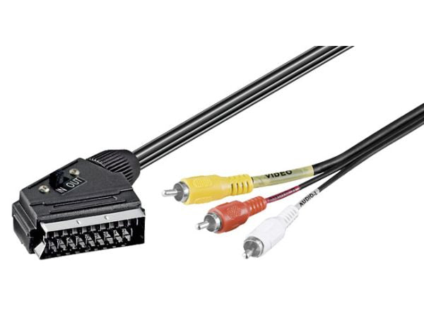 A/V kabel - SCART han til 3 x RCA(Phono) han, 2-vejs (3m)