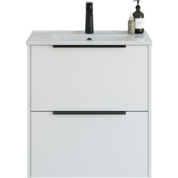 61 cm  Mido+ Classic møbelsæt med Amber vask, glat, hvid mat