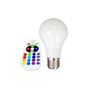 V-Tac 6W RGB LED pære med RF fjernbetjening, E27 fatning, 230V input, 470lm, RA80