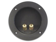 Højttaler skrueterminal - 2 x skrue, Guld, Rund