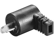 Højttalerstik - 2pol DIN han 90°, m. skrueterminaler