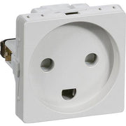 Fuga Stikkontakt 1 modul 2-pol med jord lysegrå