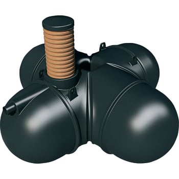 Wavin 3000 l samletank med opføringsrør og dæksel, PE