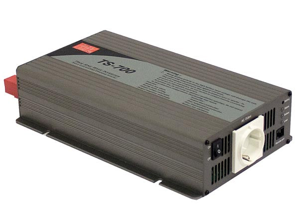 Inverter - 12Vdc til 230Vac / 700W, ren sinus (CEE7/3)