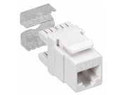 Keystone RJ45 fatning - CAT6 250MHz uskærmet, Hvid, Toolless