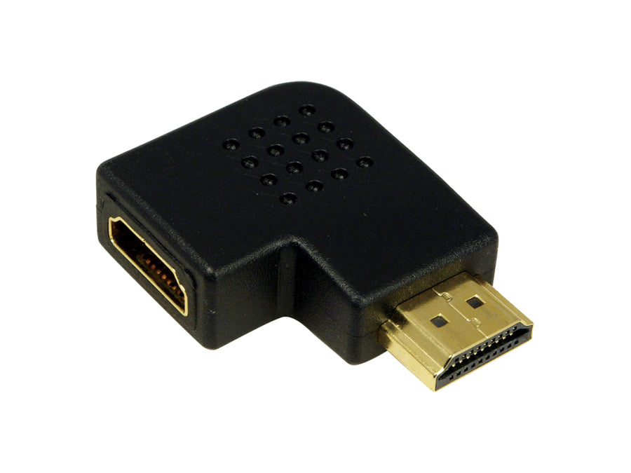 HDMI mellemled - HDMI hun til HDMI hun, 90° flad