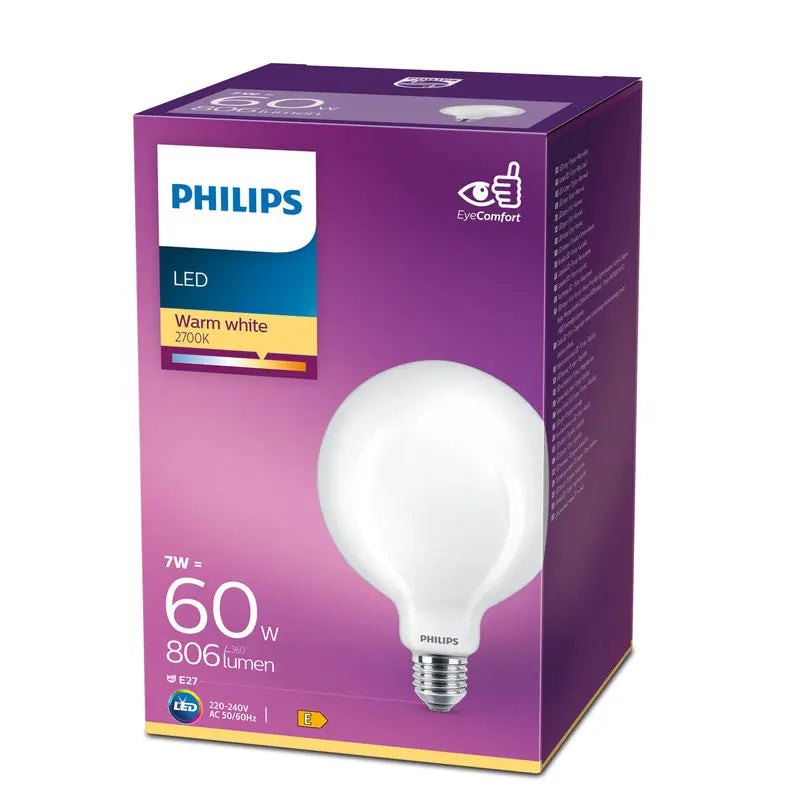 Philips LED 7W (60W) E27 2700K 806lm Globe Mat