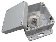 Plastkabinet m. flanger - GRÅ, IP65 (80x82x55mm)