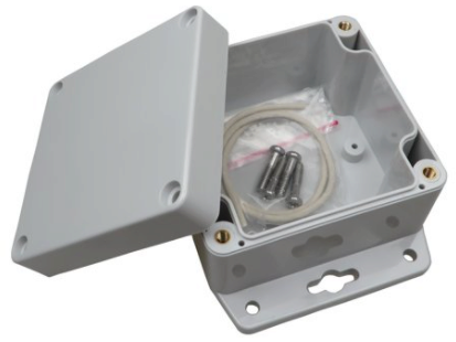 Plastkabinet m. flanger - GRÅ, IP65 (80x82x55mm)