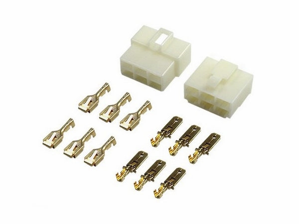 Isoleret spadestiksæt til ledningsmont. - 6P 6,3mm han/hun