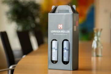 Vinkasse til 2 flasker med LM logo