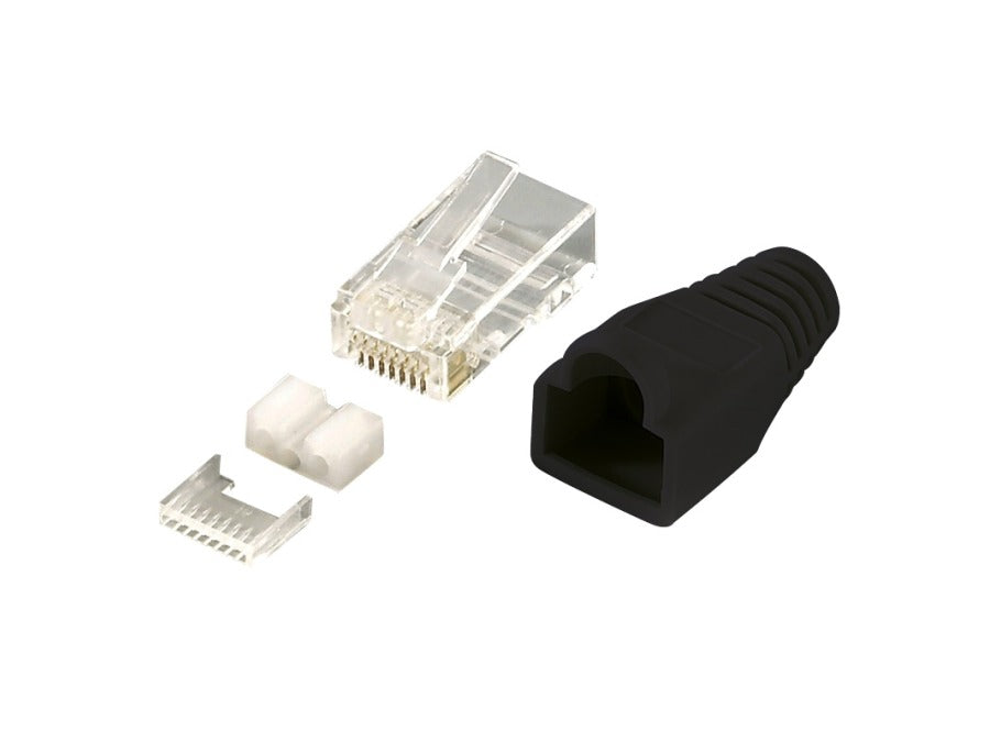 RJ45 modularstik - 8P8C, CAT6 uskærmet, Sort afl. (100 stk.)