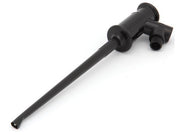 Lang clip-on prøveklemme m. 4mm bananfatning - 135mm, Sort