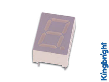 7-segment display - 10mm, Anode, Rød (5,6mcd)