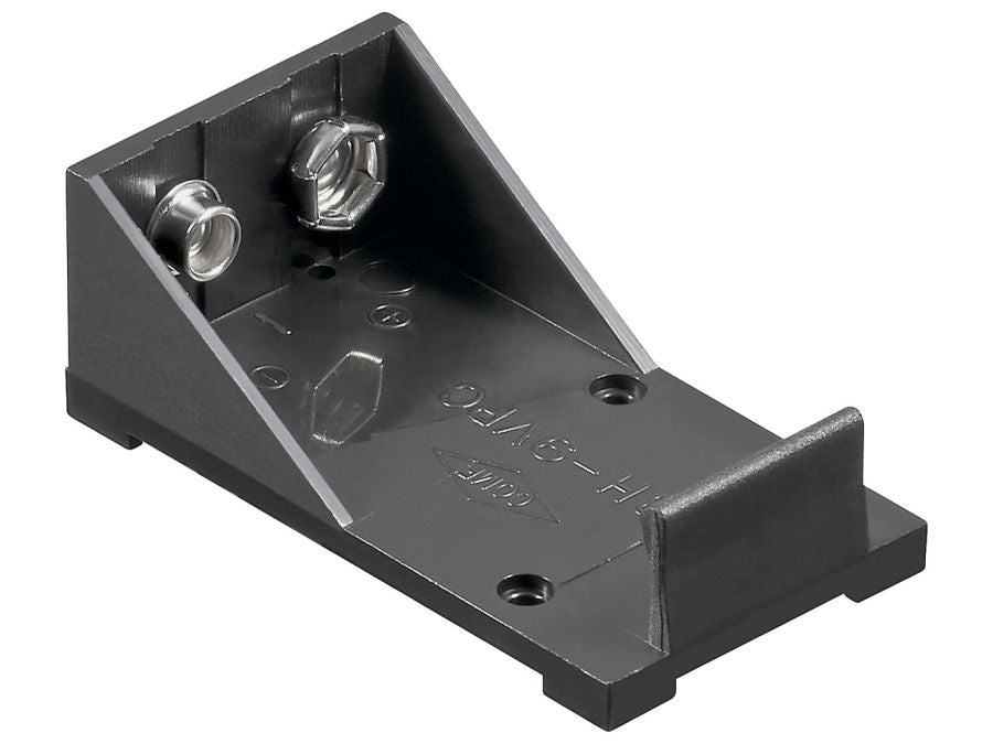 Batteriholder til 1x9V E-blok bat. åben (m. loddeflige)
