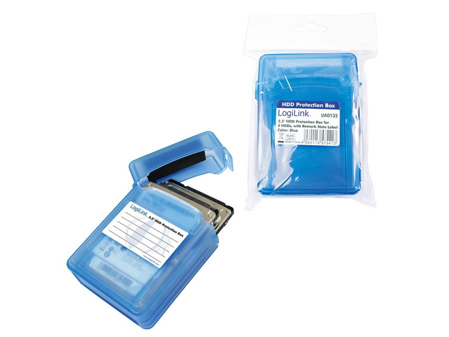 Beskyttelses box til 2 x 2,5" HDD, Blå