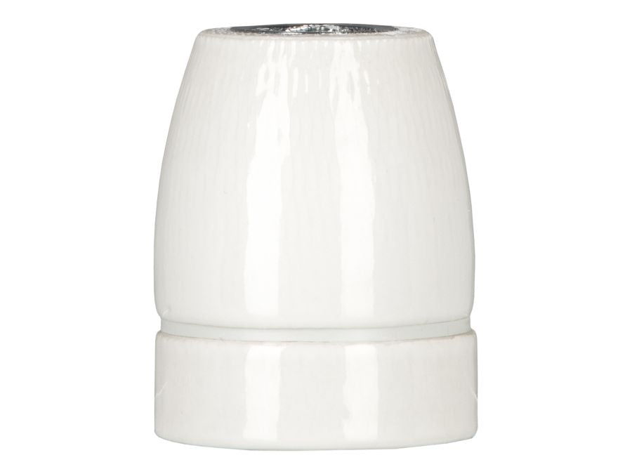 E27 Porcelænsfatning - Hvid (Ø16,66mm gevind)