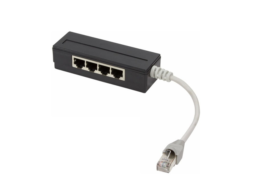 Modular splitter - RJ45 han til 4 x RJ45 hun (til telefoni)