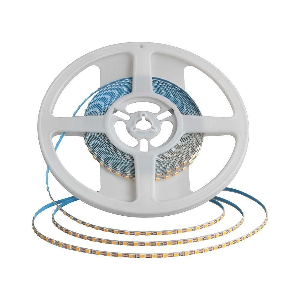 V-Tac 8W/m LED strip - 5m, 3mm bred, IP20, 24V, 120 LED pr. meter - 800lm/m, RA80