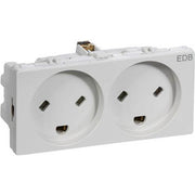 Stikkontakt EDB 2 modul 2-pol med jord lysegrå