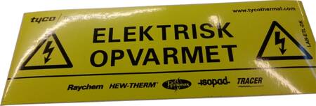 Advarselsmærke etl for varmekabel