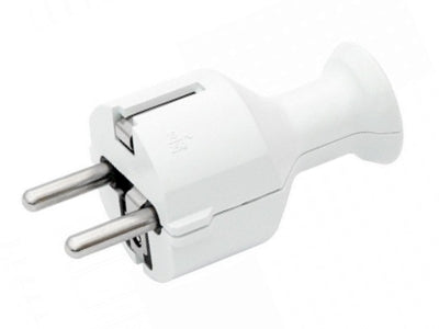 Stikprop - CEE7/7 han, 16A, Hvid