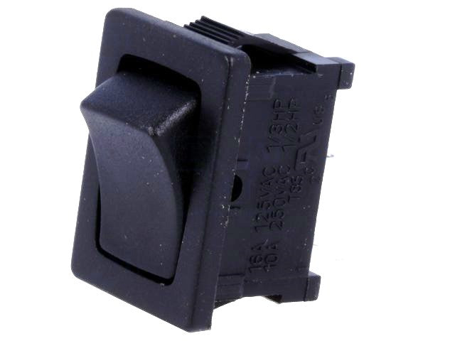 Vippekontakt - 1P ON-ON, spadeterminaler, 3A-250V, SORT