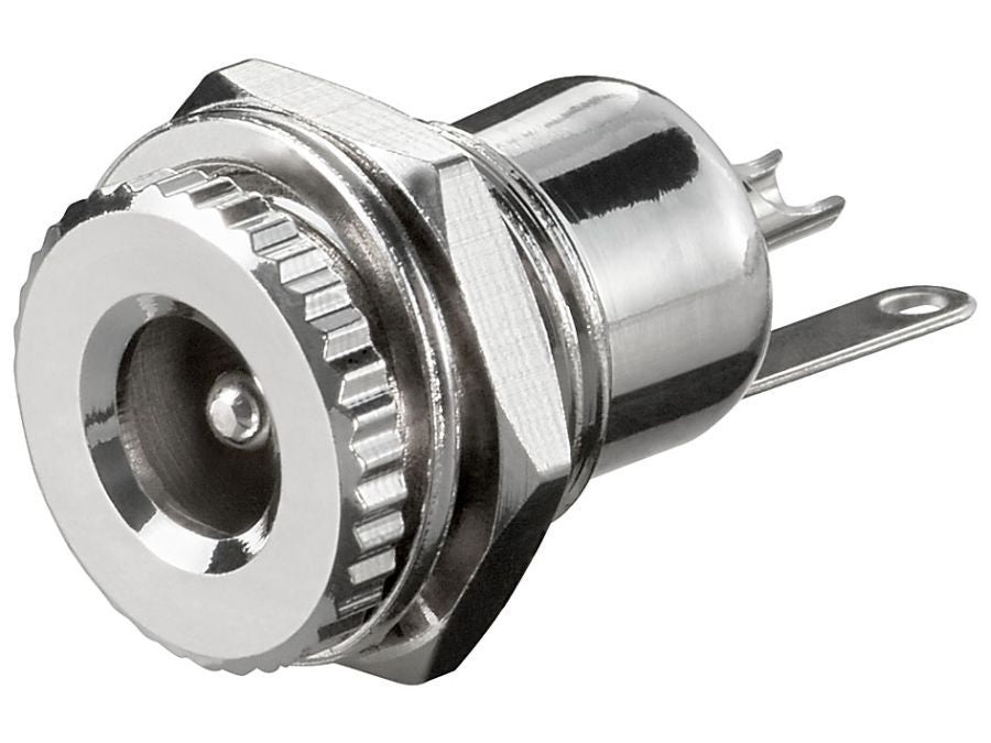 DC fatning - 5,5 x 2,1mm, til kabinet, loddeflige