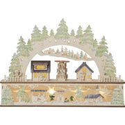 BAMBERG JULEBY I træ m/lys til batteri