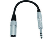 Adapterkabel - 3P XLR han > 6,35mm stereo JACK han (0,2m)