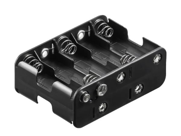 Batteriholder til 10xAA bat. (m. knapterminaler)