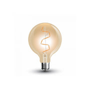 V-Tac 4W LED globepære - Kultråd, Ø9,5 cm, ekstra varm hvid, 2200K, E27 (Erstatter 35W)