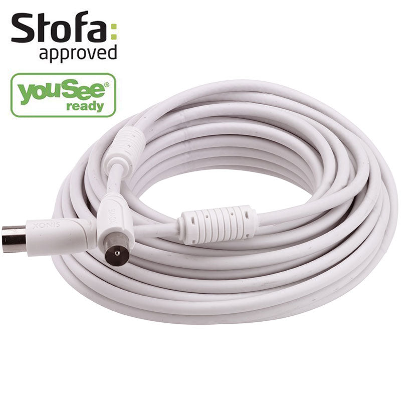 Antenne forlængerkabel hvid 10 m. YouSee/Stofa