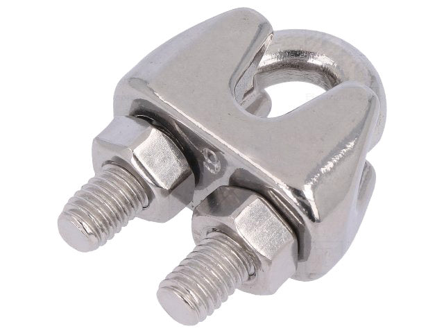 Wire klemme - 6mm, Rustfri stål