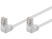 FTP netværkskabel - 2xRJ45, 2x90° CAT5e, Hvid (2m)