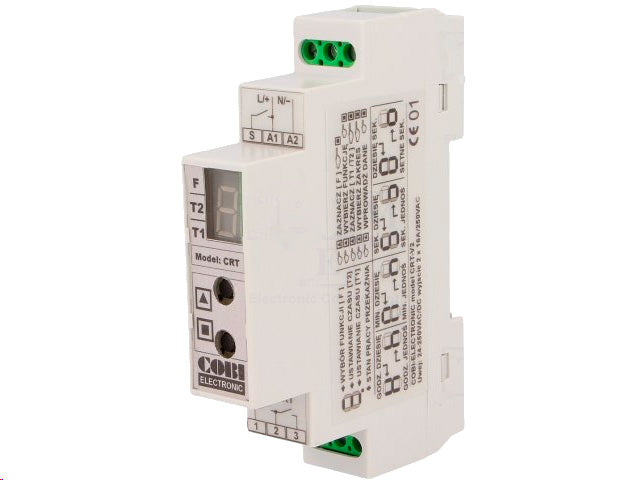 DIN-skinne timer - 0,01s-100t, 2 x NO, 24-250V / 16A