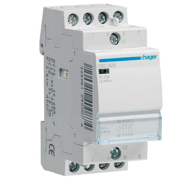 Kontaktor 25A 4 slutte 24V 2M