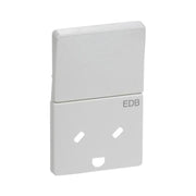 Afdækning EDB stikkontakt med afbryder 2-pol med jord lysegrå