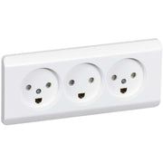 Opus 66 stikkontakt planf. trippel 2 tænding  hvid