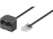 ISDN forlænger - RJ45(8P4C) han > 2x RJ45(8P4C) hun (20cm)